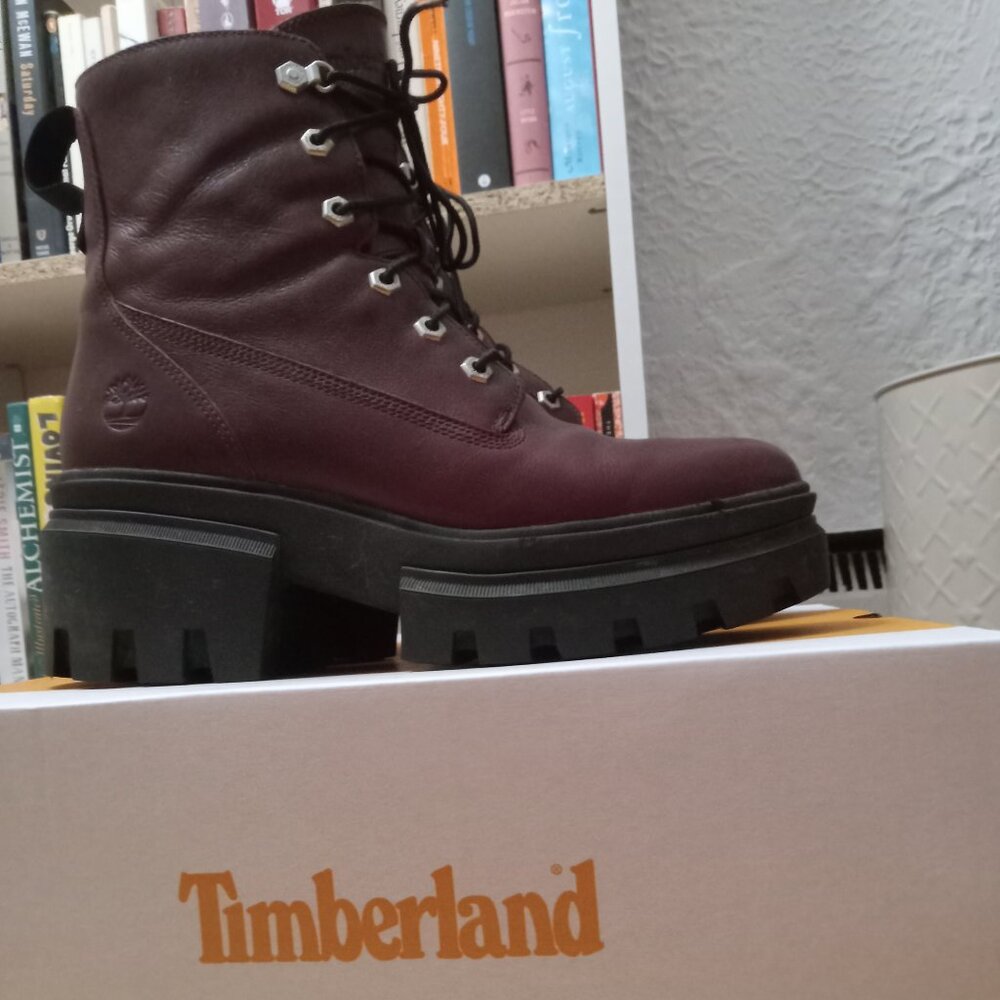 Red Timberland Combat Boots - Picture 3 of 8